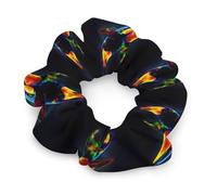 Chouchous colorés en mousseline avec motif orque et baleine tueuse galactique, élastiques pour cheveux, accessoires pour cheveux