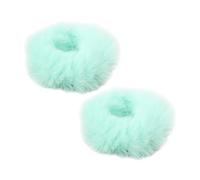 Chouchous de cheveux en fausse fourrure, 2 pièces de même couleur cravates de cheveux élastiques Bobbles de moelleux support de queue de cheval, cravates de colorées pour femmes filles