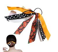 Chouchous d'Halloween | Chouchous en ruban long, chouchou pour cheveux, élastiques pour queue de cheval pour décoration d'Halloween