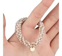 Chouchous élastiques à cheveux délicats avec perles de cristal pour filles et femmes