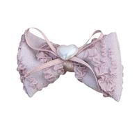 Chouchous élastiques en dentelle avec nœud pour femme InsStyle Ruban Bowknot Serre-tête Fille Sweet Hair Clip Party Décoration de cheveux