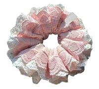 Chouchous en dentelle multi-couches bleu princesse à grands anneaux mignons