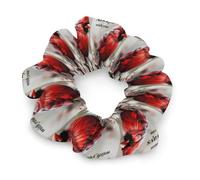 Chouchous en mousseline avec motif floral et oiseau cardinal rouge, élastiques pour cheveux, accessoires pour cheveux