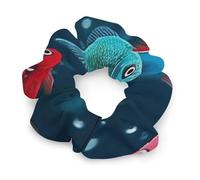 Chouchous en satin doux et extensible, imprimé vairons colorés sous-marins, élastiques pour cheveux, accessoires de cheveux tendance pour tous les types de cheveux