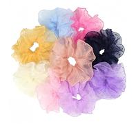 Chouchous en satin, élastiques à cheveux en soie, anneaux de cheveux pour tresses, 9 bandeaux en maille, élastiques en caoutchouc, accessoires pour cheveux pour femmes étudiantes