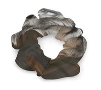 Chouchous en satin extensible pour chignon gris sauvage imprimé loup - Accessoires de cheveux extensibles pour femme