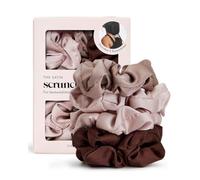 Chouchous en Soie Kitsch pour Femmes - Chouchous Satin pour Tous Types et Textures de Cheveux, Élastiques Sans Marque pour Filles, Parfaits pour Jour ou Nuit - 5pcs, Cameo.