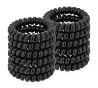 Chouchous en spirale noir épais for cheveux, cordon de téléphone, chouchous, bande élastique base, bandes caoutchouc, accessoires for for femmes, 12 pièces/ensemble pour queue de cheval