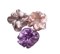 Chouchous en tissu Lot de 3 chouchous en soie for cheveux, largeur 6 cm, grands élastiques for queue de cheval, élastiques de luxe for femmes, gris(Color-08)