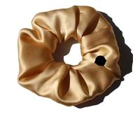 Chouchous extra larges en soie de mûrier for femmes et filles, élastiques surdimensionnés, attaches for cheveux, cordelettes, porte-queue cheval(6cm Golden)