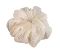 Chouchous for cheveux de couleur unie, accessoires for cheveux doux, support de queue de cheval, anneau for cheveux, corde élastique fine en mousseline de soie(WHITE)