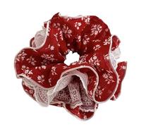Chouchous for femmes, Style doux, dentelle florale rouge, boucle for gros intestin, chignon(2)