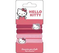 Chouchous Hello Kitty 4 pièces pour filles | Jarretières élastiques décorées de figurines Hello Kitty dans les tons roses