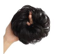 Chouchous humains ondulés désordonnés - Extensions de chignon de mariage - Élastique - Chouchou pour queue de cheval - Marron foncé
