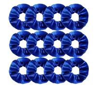 Chouchous Lot de 12 chouchous en velours for femmes et filles, élastiques à cheveux, blancs, noirs, bleus, verts, violets, rouges roses(ROYAL BLUE)