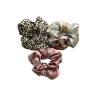 Chouchous Lot de 3 chouchous en soie for cheveux, largeur 6 cm, grands élastiques for queue cheval, luxe for femmes, gris(Color-04)