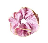 Chouchous pour Cheveux 5 pièces bandeau de cheveux for femmes grille vérifier volants chouchou for Garls volants accessoires de cheveux mignons queue de cheval Holde(Pink)