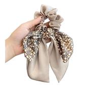 Chouchous pour Cheveux 5 Pièces Bandeau Écharpe Cheveux Corde Cravates Vintage Ruban Floral Élastique Bandes De Arc Chapeau for Femme Filles Accessoires(Beige)