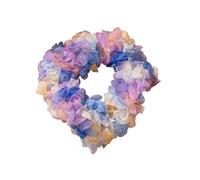 Chouchous pour Cheveux 5 pièces dentelle fleur cheveux chouchous élastique bandeau femmes coloré de queue cheval corde bande(Blue)