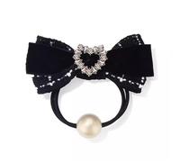 Chouchous pour Cheveux Coiffe délicate en corde à cheveux avec nœud papillon for femme(Schwarz)