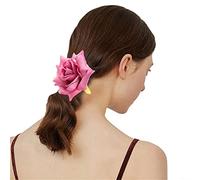 Chouchous roses pour cheveux pour femme - Pour queue de cheval - Élastique à fleurs