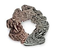 Chouchous tendance en satin, imprimé calendrier maya fin du monde tendance, chouchous extensibles en polyester et élasthanne pour tous les types de cheveux