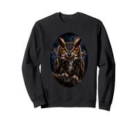 Chouette à Cornes au Clair de Lune Forêt Wildlife Nature Owl Lover Sweatshirt