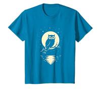 Chouette à la pleine lune motif forêt ciel étoilé nuit T-Shirt