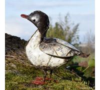 CHOUETTE AND CO-Canard métal peint blanc bec rouge petit modèle