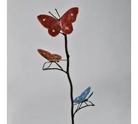 CHOUETTE AND CO-Tuteur métal 3 papillons peints main