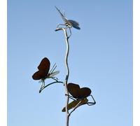 CHOUETTE AND CO-Tuteur métal 3 papillons teinte naturelle