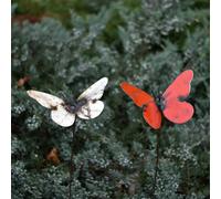 CHOUETTE AND CO-Tuteur métal papillon blanc ou bleu ou rouge