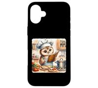 Chouette Apprendre à Cuisiner avec Livre de Cuisine Tablier de Chef Cuisinière Coque pour iPhone 16 Plus