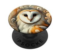 Chouette artistique comme œuvre d'art colorée et abstraite PopSockets PopGrip Adhésif