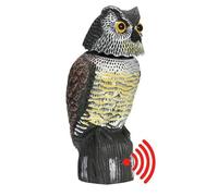 Chouette avec Détecteur de Mouvement et Son, Effaroucheur Pigeon Acoustique, Répulsif Oiseaux Intelligent Double Effet pour Jardin Balcon Terrasse Toit Verger