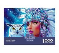 Chouette Blanche Puzzle 1000 Pièces pour Adultes Ciel Nocturne Jeu de Puzzle 1000 Pièces Papier Décoration Cadeau 52x38cm/1000pcs