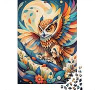 Chouette Branche Fleur 1000pcs pour Adultes Mini Puzzle Difficile | 38x26cm Carton Décor Salon Structure Durable Cadeau Anniversaire Relaxation