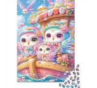 Chouette Colorée Bateau Puzzle 1000 Pièces Papier pour Adultes Style Pastel Puzzle en Famille Décoration Loisir 38x26cm/1000pcs