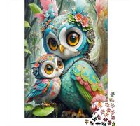 Chouette Colorée Forêt Puzzle 1000 Pièces Papier Puzzle pour Adultes Puzzle en Famille Décoration Détente 70x50cm/1000pcs