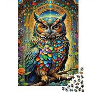 Chouette Colorée Puzzle pour Adultes Puzzle 1000 Pièces Forêt Enchantée Jeu de Puzzle 1000 Pièces Décoration Cadeau Relaxant 38x26cm/1000pcs