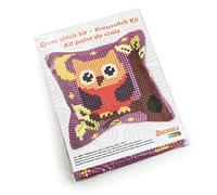 Chouette Coussin point de croix kit