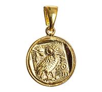 Chouette D'athéna Sagesse Pendentif Petite Réplique Pièce Grecque Mythologie Rustique