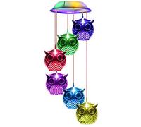 Chouette de Vent Solaire Changeant de Couleur, Lumières Décoratives Extérieures étanches de Jardin Solaire, Lumières de Ficelle de 8-10 Heures (2#)