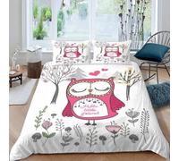 Chouette Dessin Anim¿¿ Housse De Couette X Imprim¿¿ D Animaux Kawaii Parure De Lit Personnes Ado Fille Enfants Microfibre Literie Pi¿¿Ces Avec Fermetur