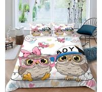 Chouette Dessin Anim¿¿ Housse De Couette X Imprim¿¿ D Animaux Kawaii Parure De Lit Personnes Ado Fille Enfants Microfibre Literie Pi¿¿Ces Avec Fermetur