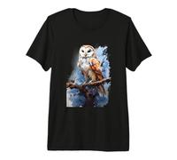 Chouette effraie Cadeau réaliste Nature Arbres fugitif T-Shirt Haut de Gamme