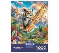 Chouette effraie Puzzle 1000 Pièces, Difficile Puzzles pour Adults Enfant, Jeu De Défi Intellectuel 52x38cm/1000pcs