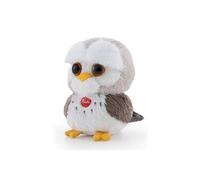 chouette en peluche marron/blanc 9 cm