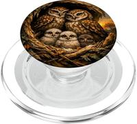 Chouette en Pierre Mignonne ornithologue ornithologue printanier Hibou Sauvage PopSockets PopGrip pour MagSafe