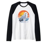 Chouette enneigée Coucher de Soleil rétro Arctique Wildlife Bird Scène Manche Raglan